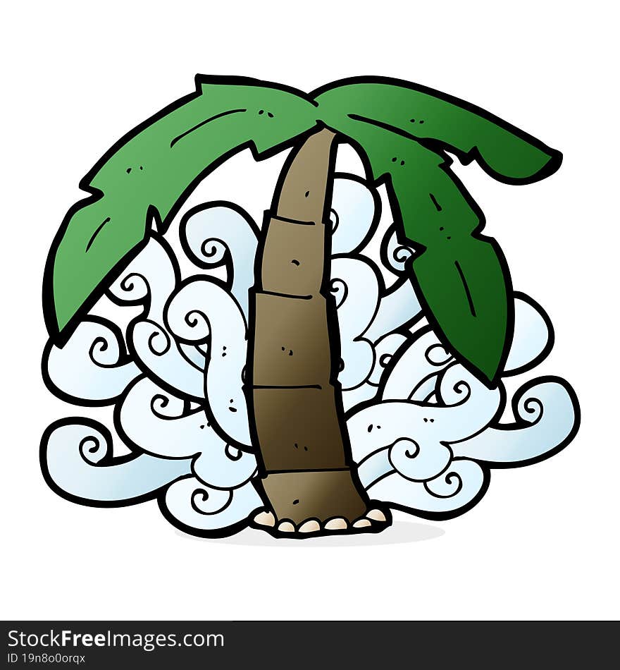 Cartoon Palm Tree Symbol