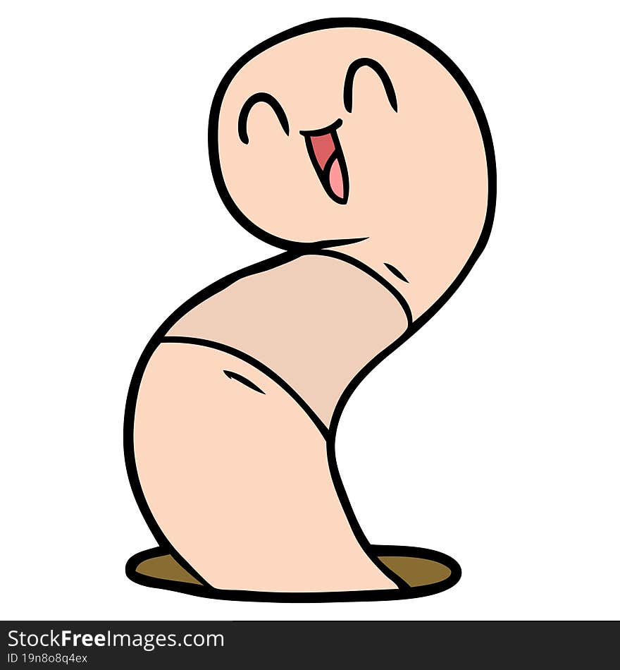 cartoon happy worm. cartoon happy worm