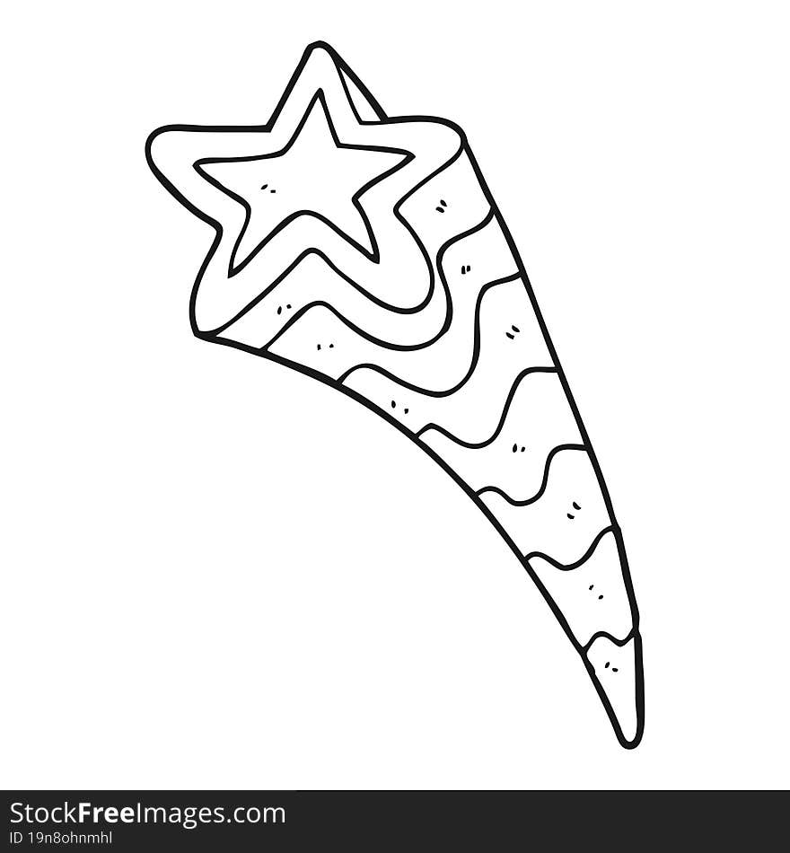 Black And White Cartoon Shooting Star