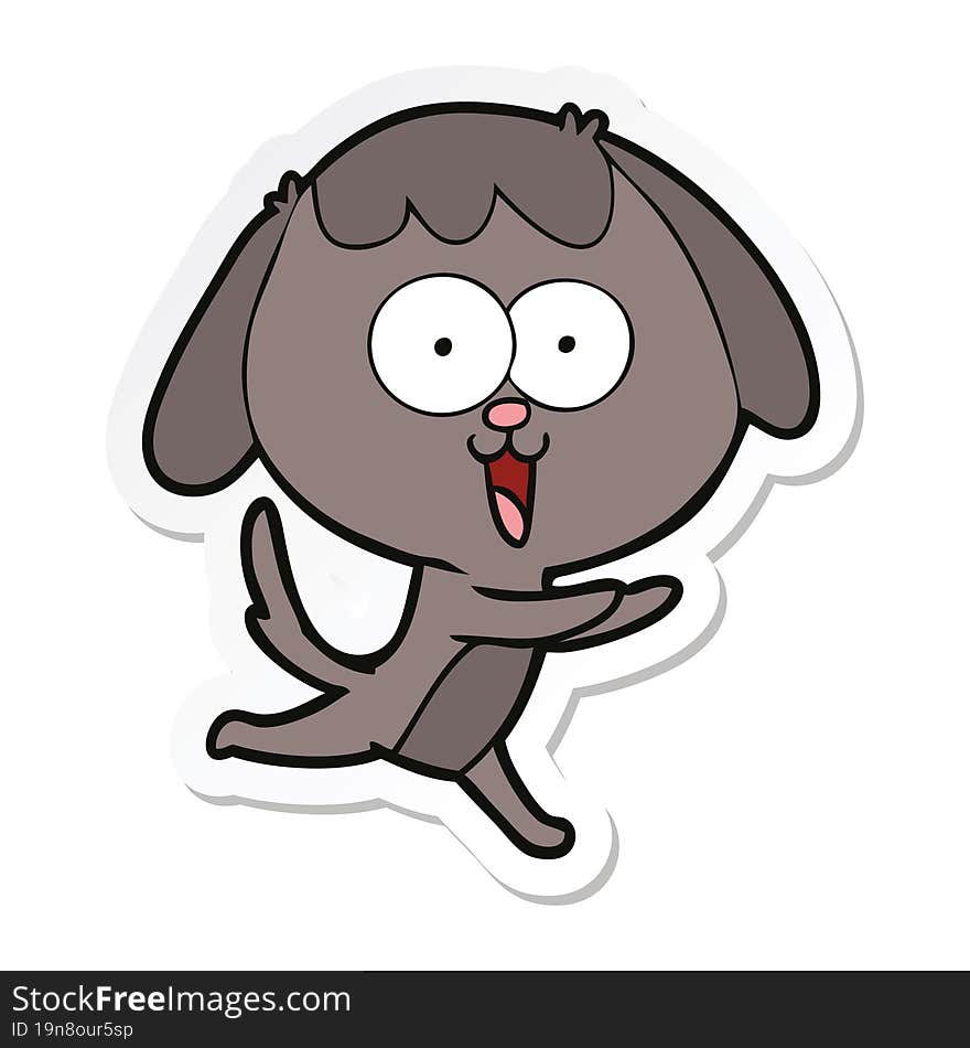 sticker of a cute cartoon dog