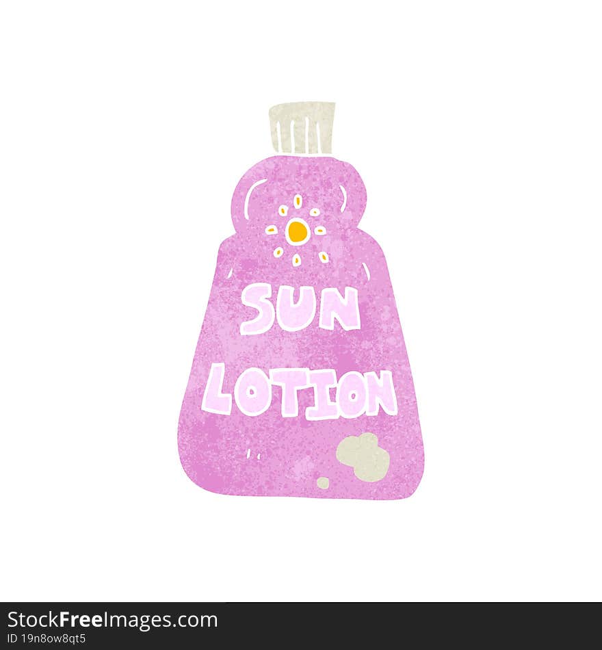 retro cartoon sun lotion