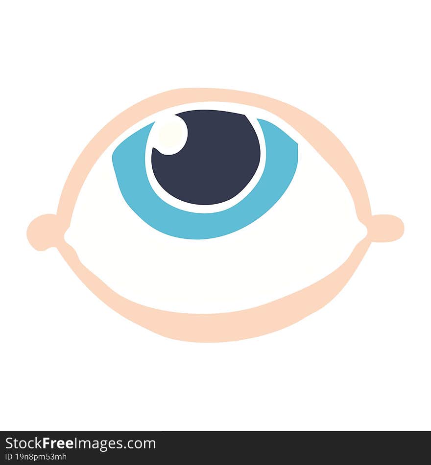 flat color illustration cartoon all seeing eye