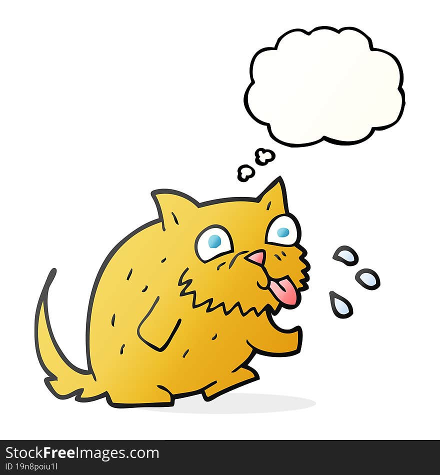 thought bubble cartoon cat blowing raspberry