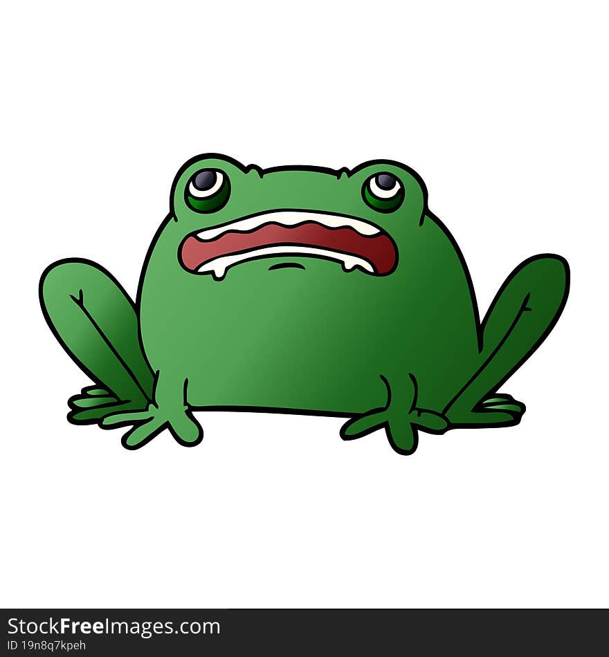 cartoon doodle frog