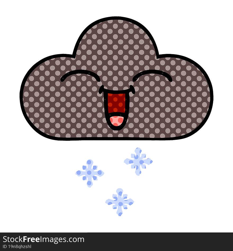 comic book style cartoon storm snow cloud