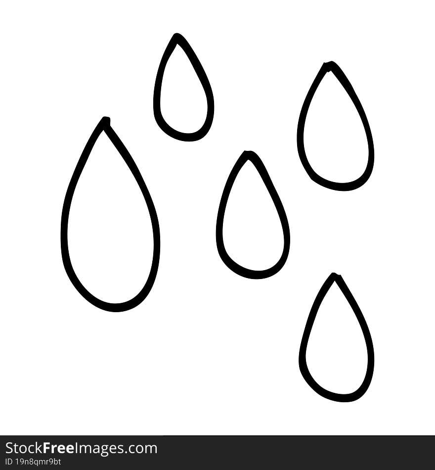 line drawing cartoon rain drop