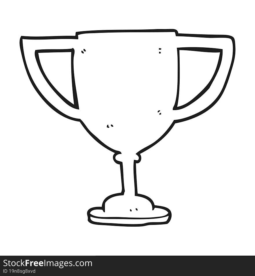 black and white cartoon sports trophy