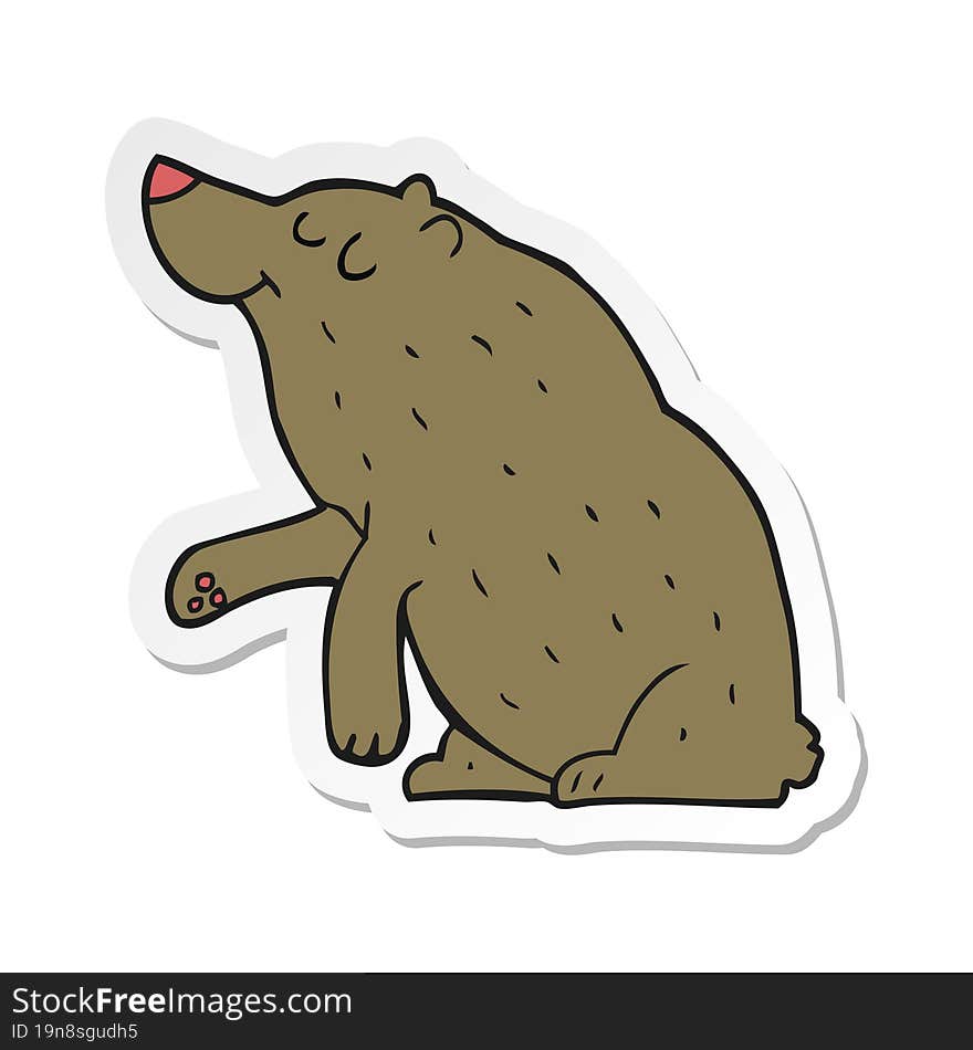 sticker of a cartoon bear