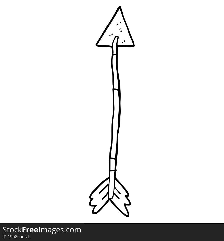 line drawing cartoon golden arrow