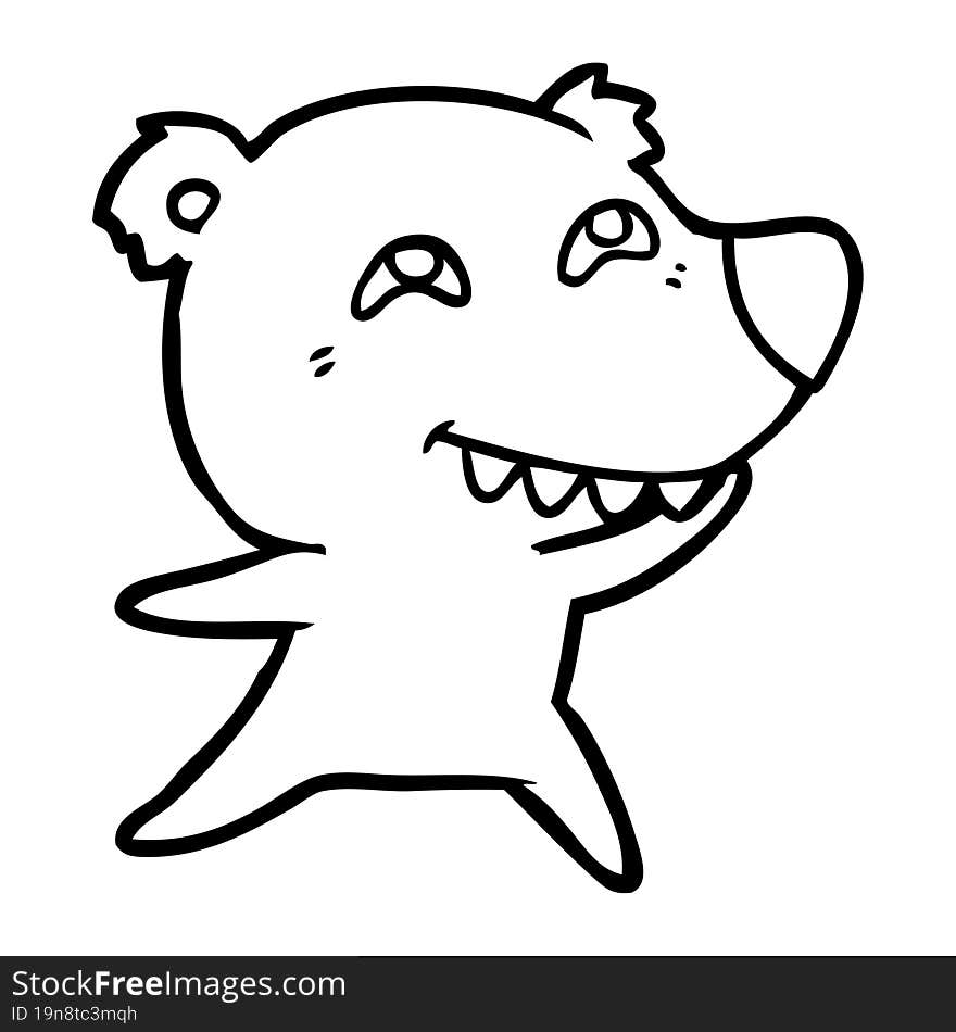 cartoon bear showing teeth. cartoon bear showing teeth