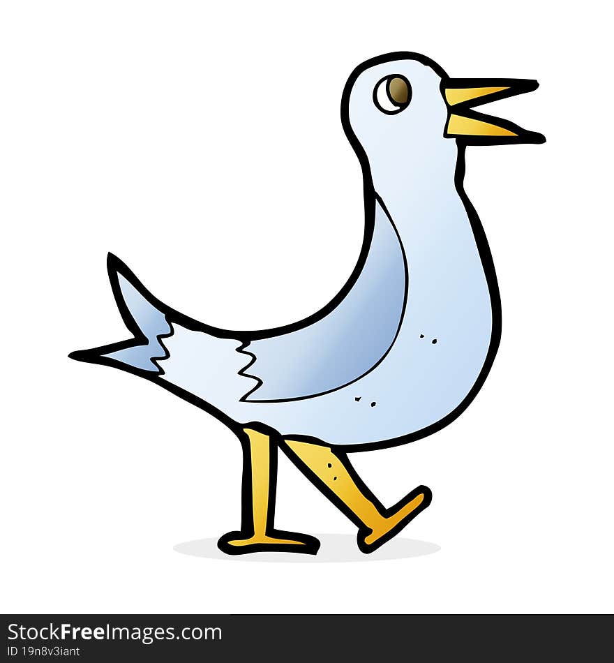 cartoon walking bird