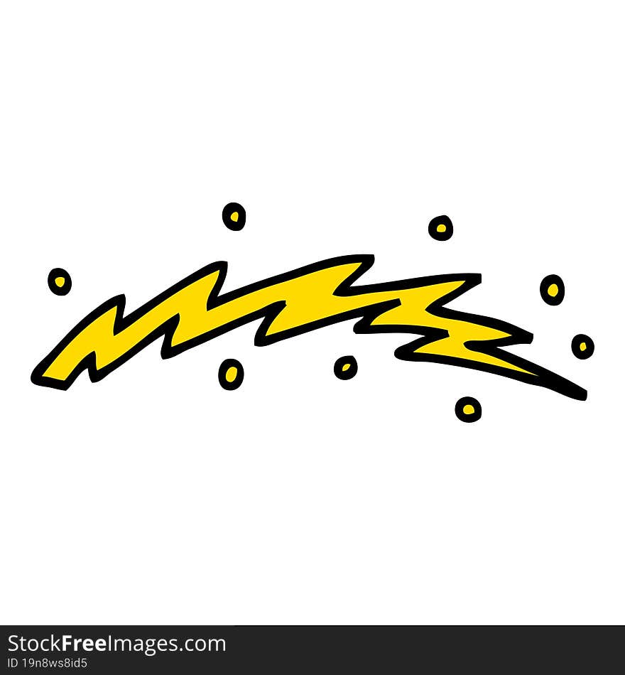 Hand Drawn Doodle Style Cartoon Lightning Bolt