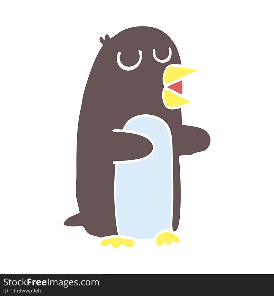 flat color style cartoon penguin