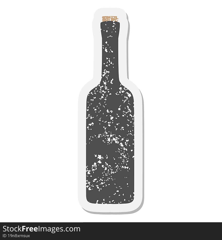 Wine Bottle Grunge Sticker