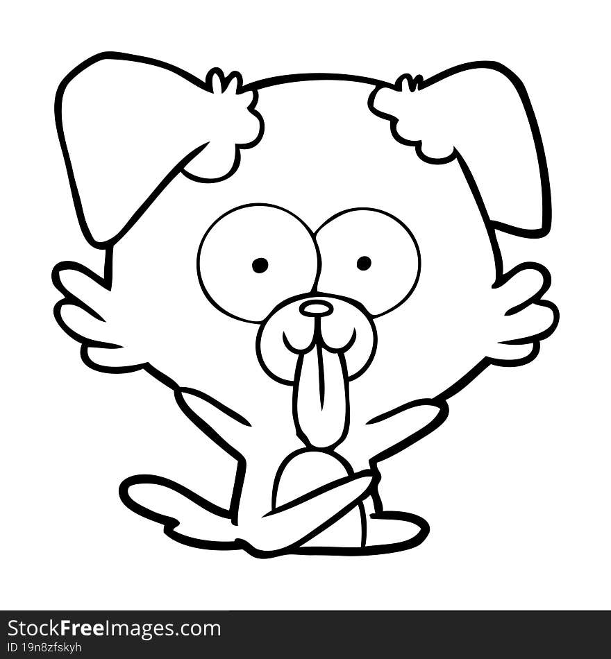 cartoon dog with tongue sticking out. cartoon dog with tongue sticking out