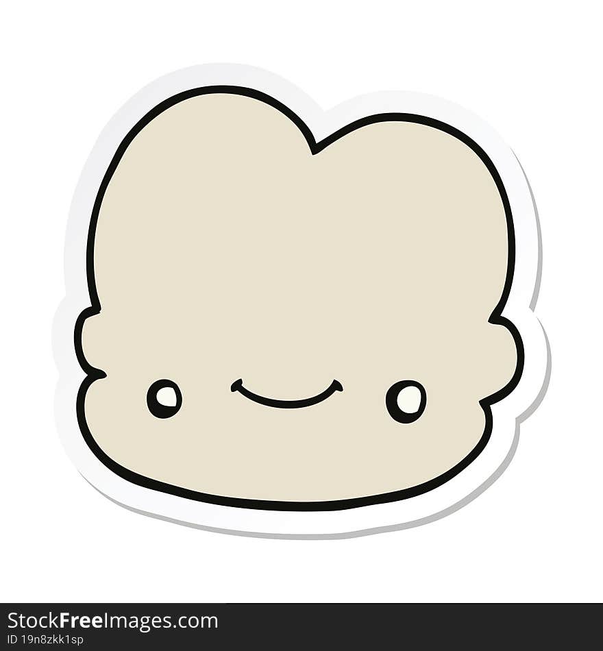 sticker of a cartoon cloud