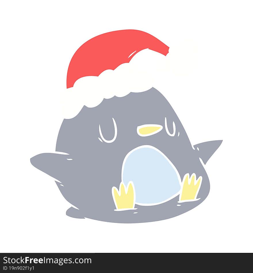 cute flat color style cartoon penguin