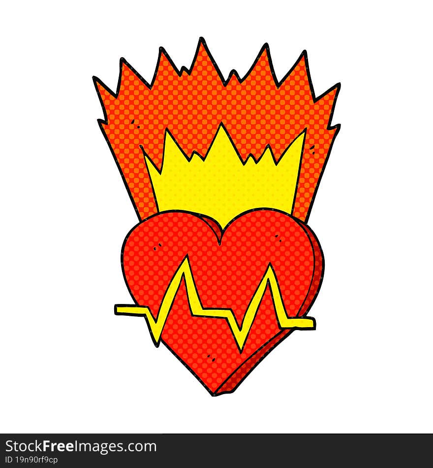 freehand drawn cartoon heart rate