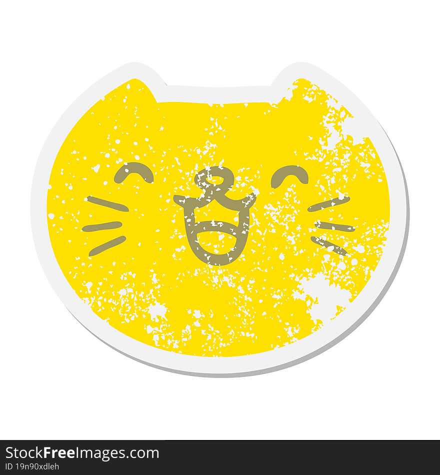 Cat Face Grunge Sticker