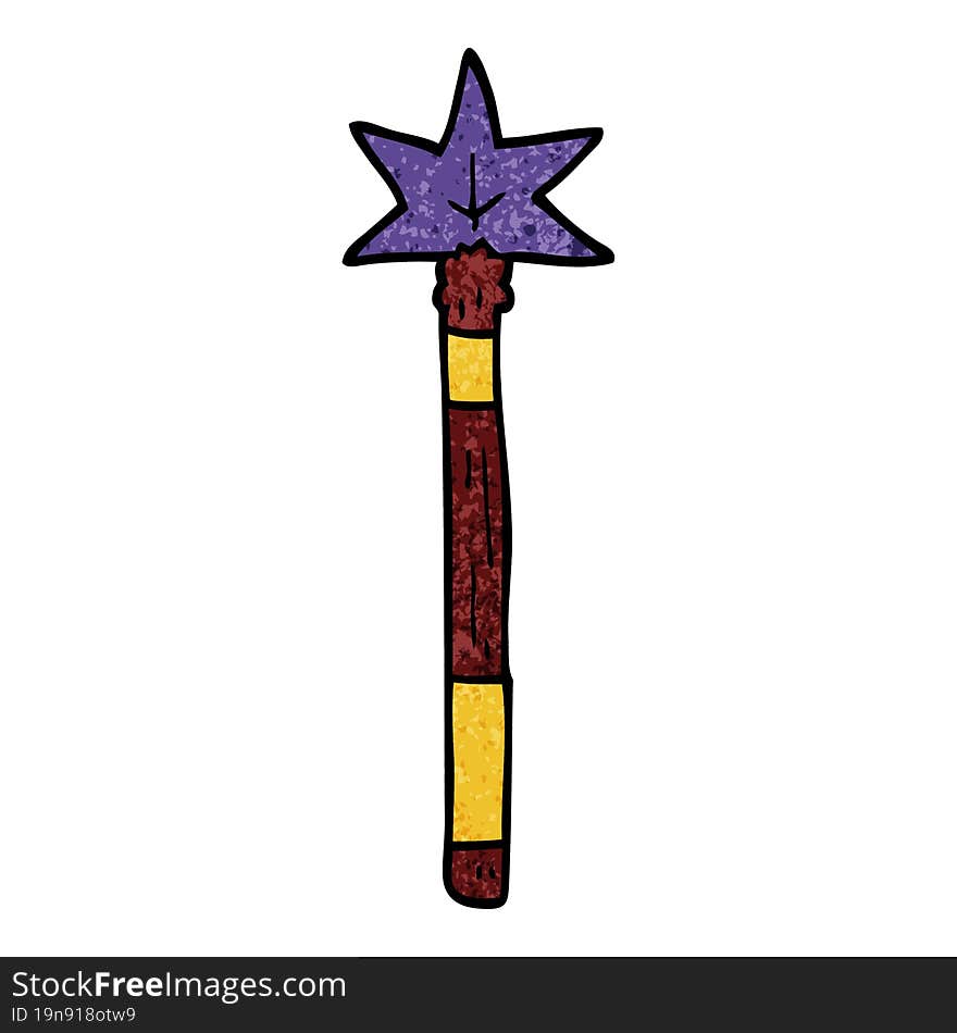 cartoon doodle magic wand