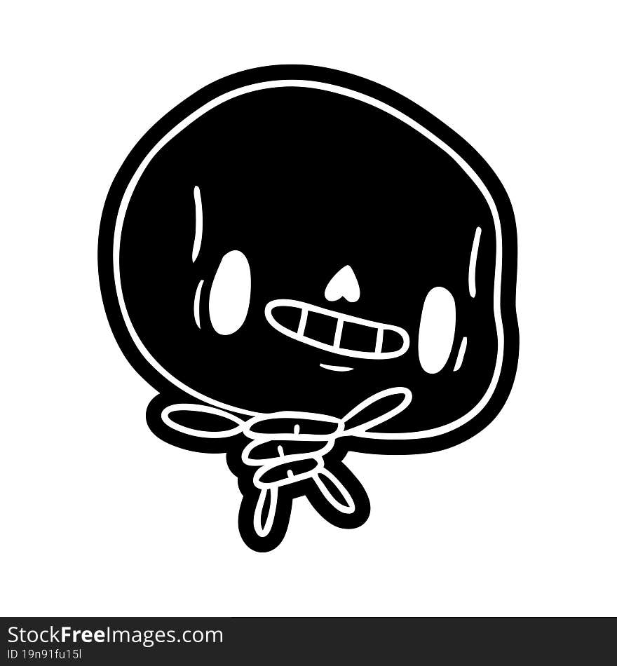 Cartoon Icon Kawaii Cute Dead Skeleton