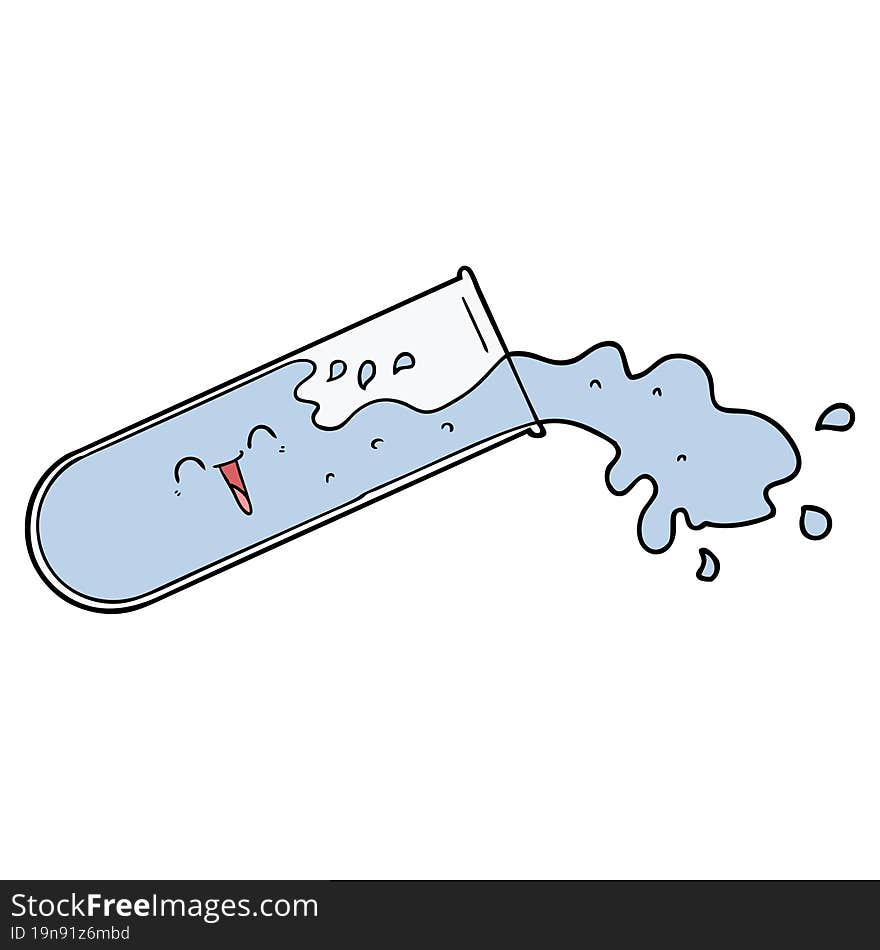 cartoon test tube spilling. cartoon test tube spilling