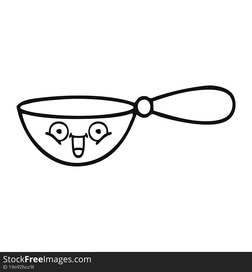 line drawing cartoon of a measuring spoon