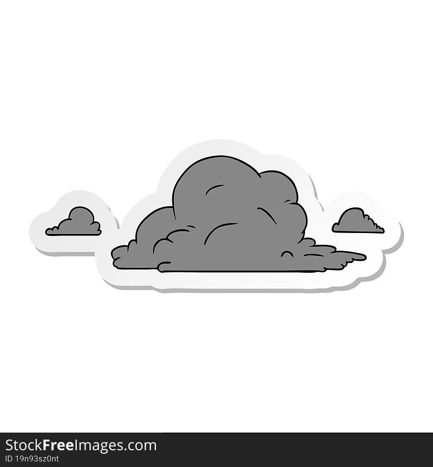 sticker cartoon doodle of white large clouds