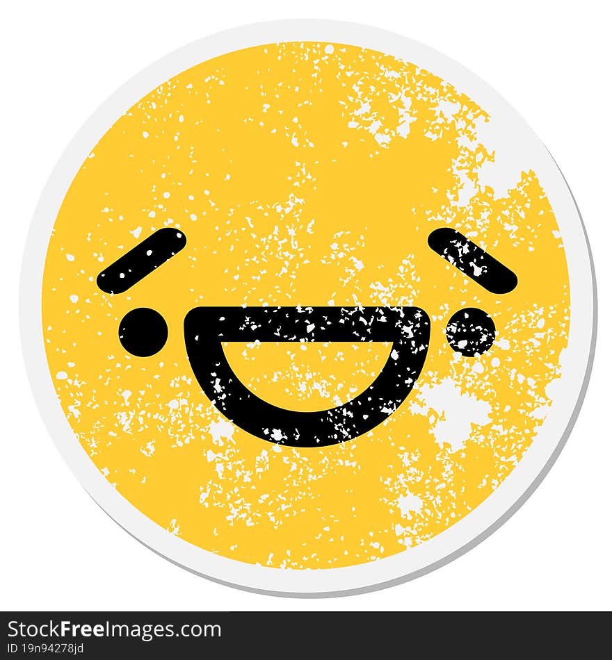 happy surprised face circular sticker