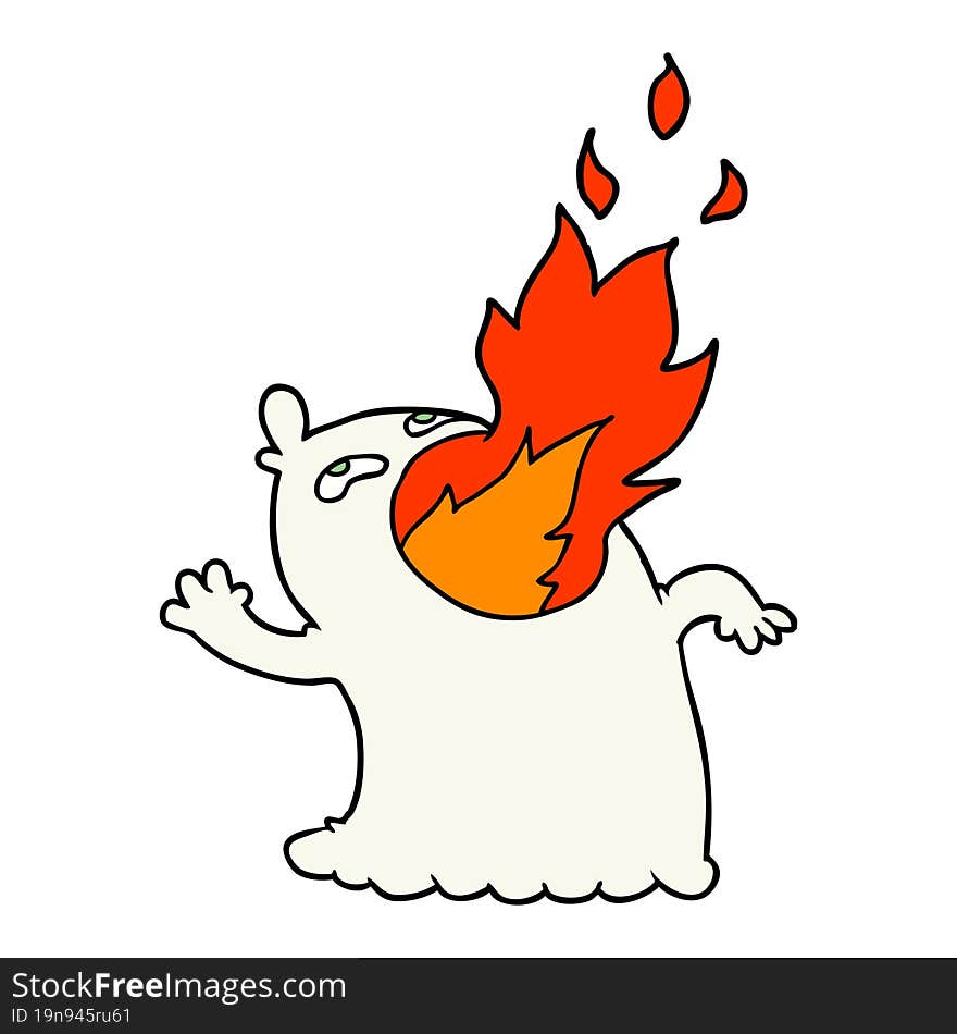 cartoon fire breathing ghost. cartoon fire breathing ghost