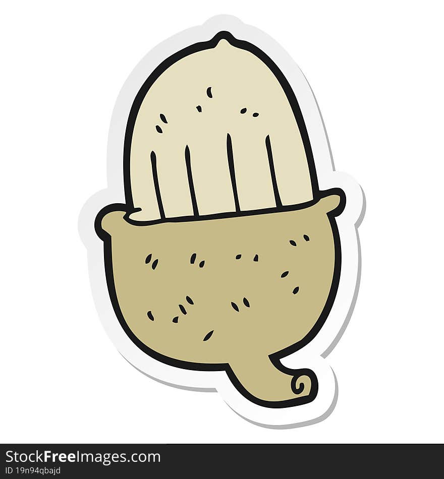 sticker of a cartoon acorn