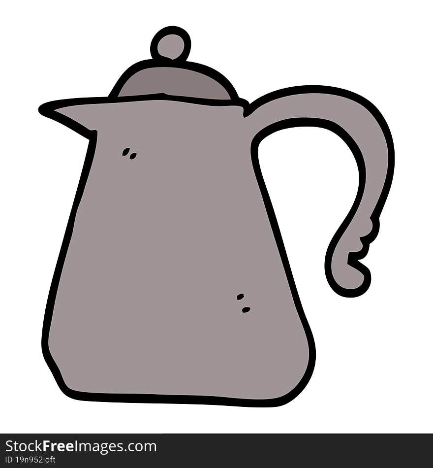 hand drawn doodle style cartoon kettle