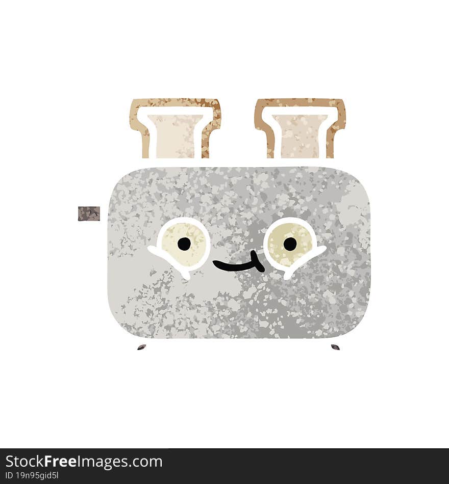 retro illustration style cartoon of a toaster