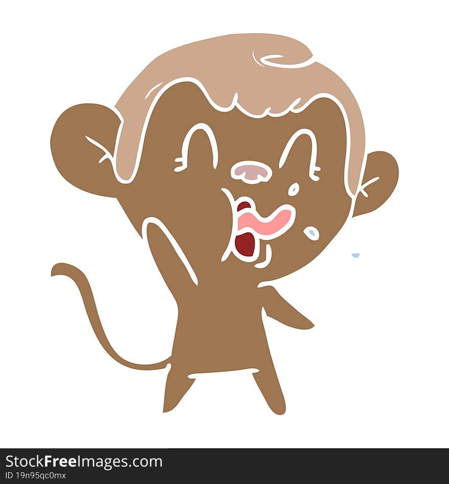 crazy flat color style cartoon monkey