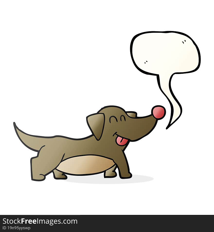 speech bubble cartoon happy little dog