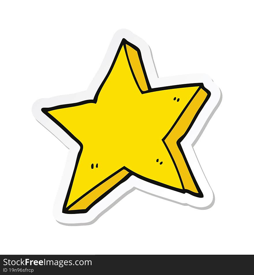 Sticker Of A Cartoon Star