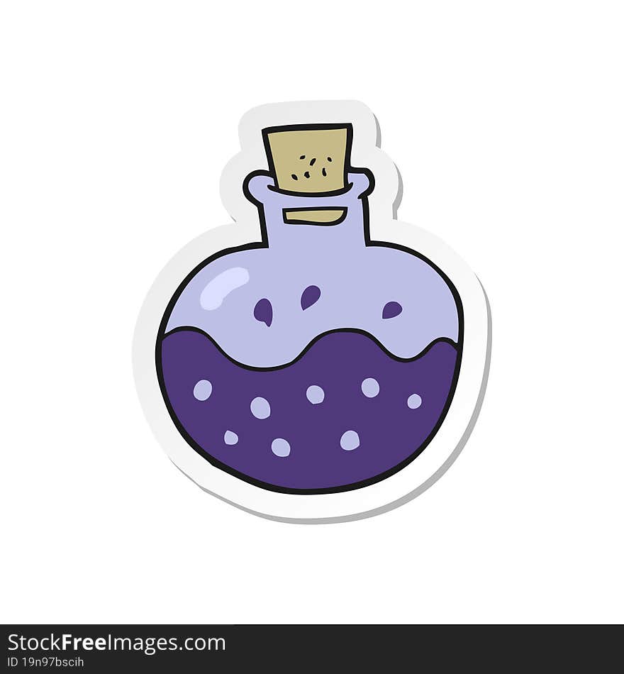 Sticker Of A Cartoon Science Potion