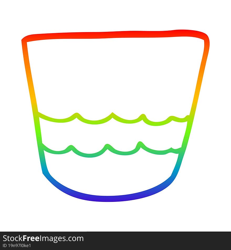 rainbow gradient line drawing cartoon pot