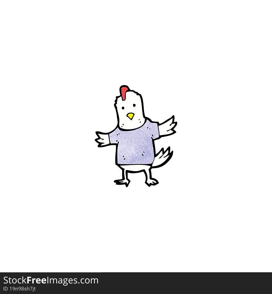 Cartoon Chicken In T Shirt