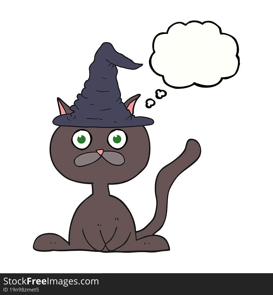 Thought Bubble Cartoon Halloween Cat