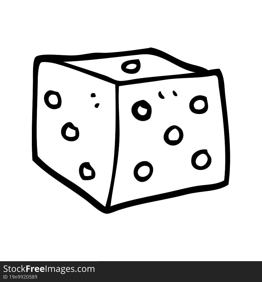 Line Drawing Cartoon Classic Dice