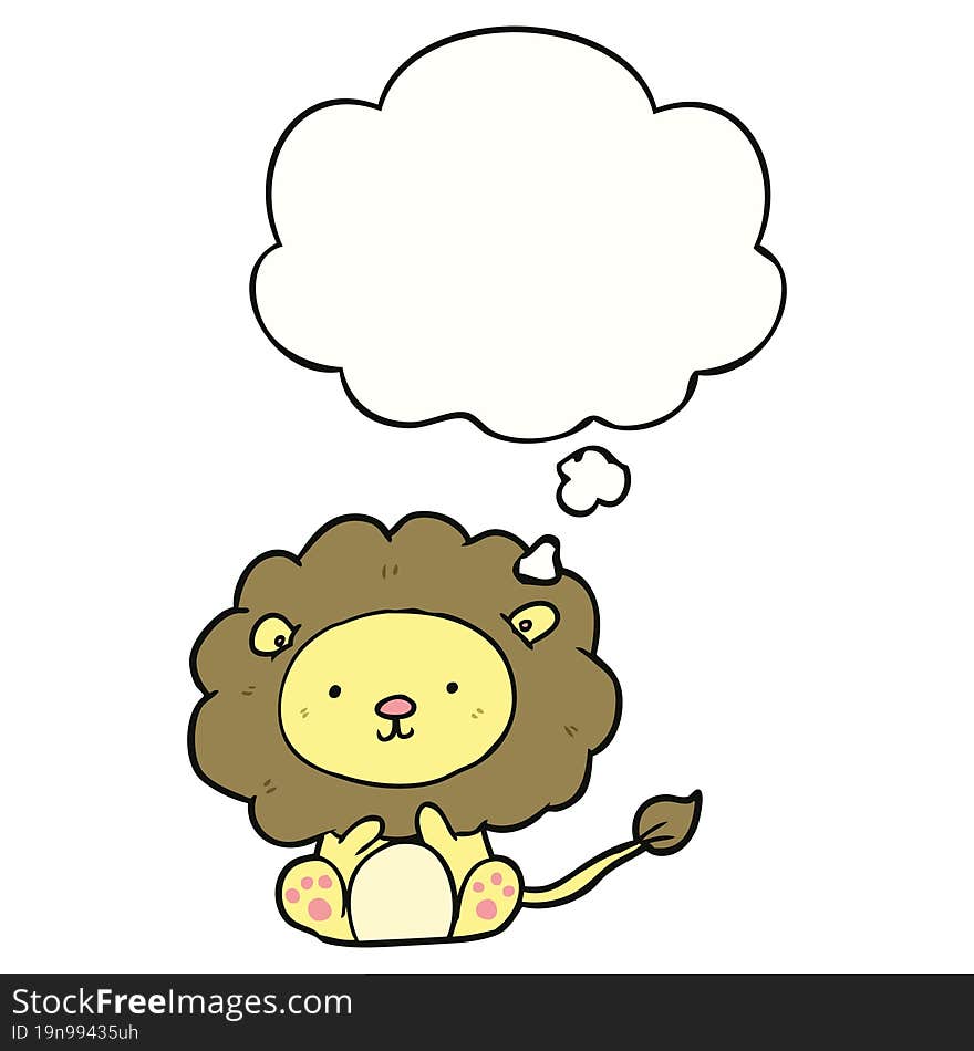 cartoon lion and thought bubble