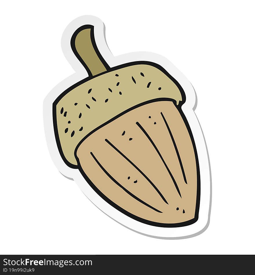 sticker of a cartoon acorn