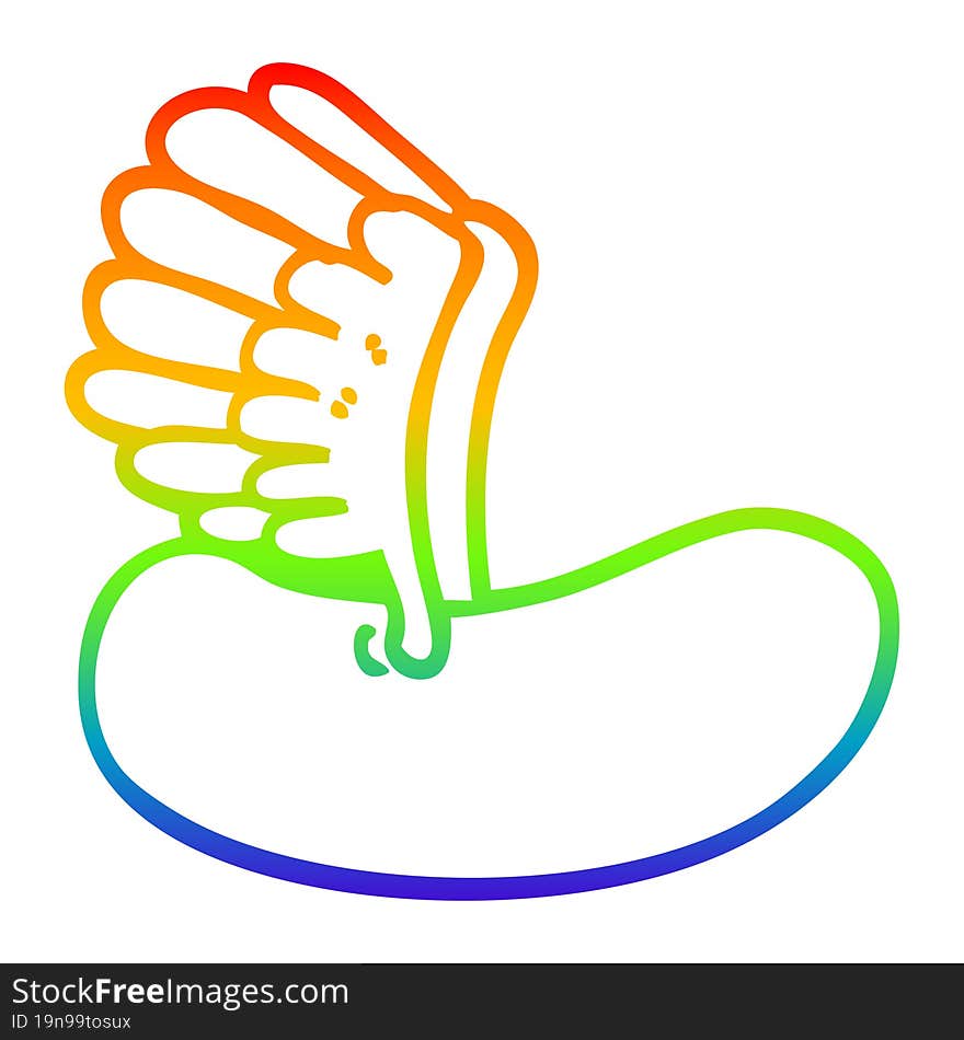 rainbow gradient line drawing cartoon flying sausage