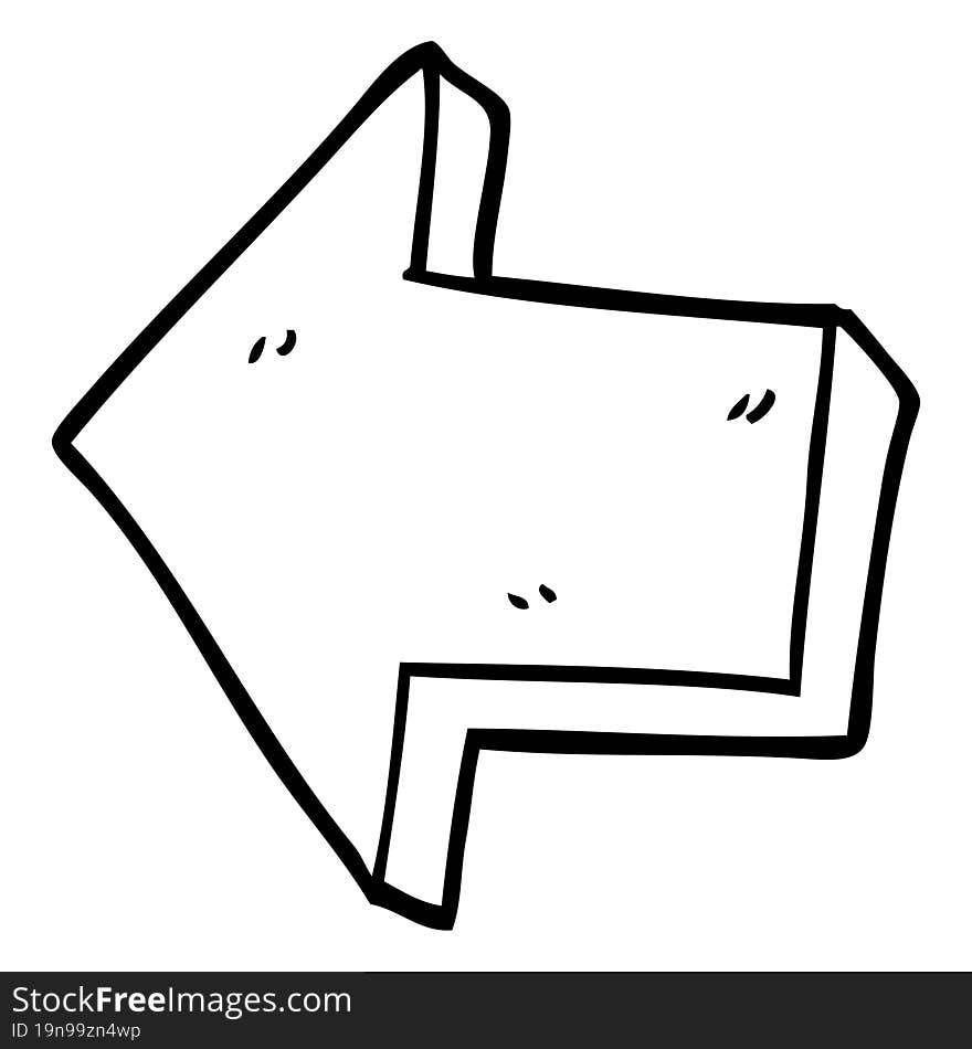 line drawing cartoon pointing arrow