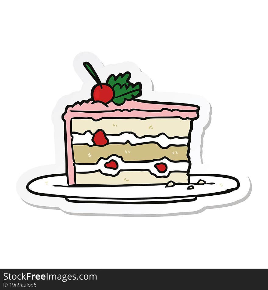 sticker of a cartoon dessert cake