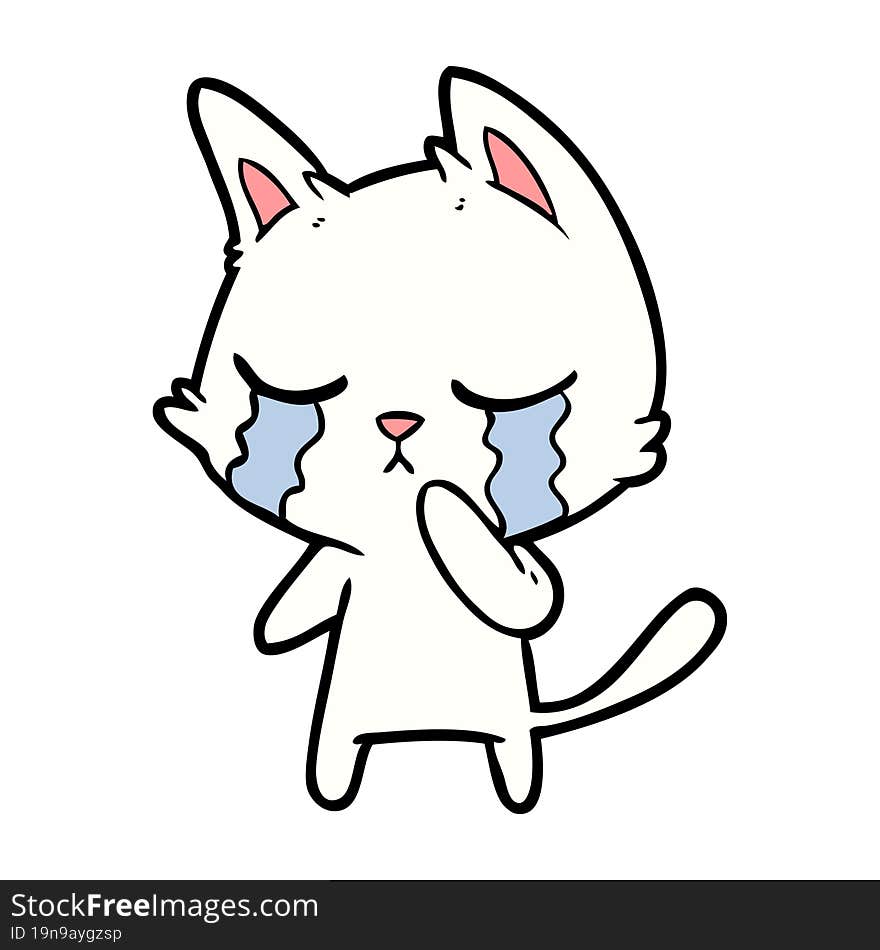 crying cartoon cat. crying cartoon cat