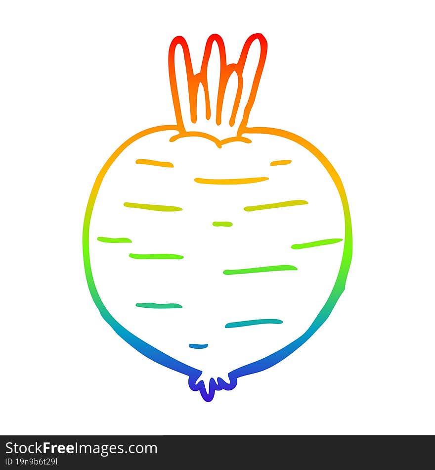 rainbow gradient line drawing cartoon vegetable