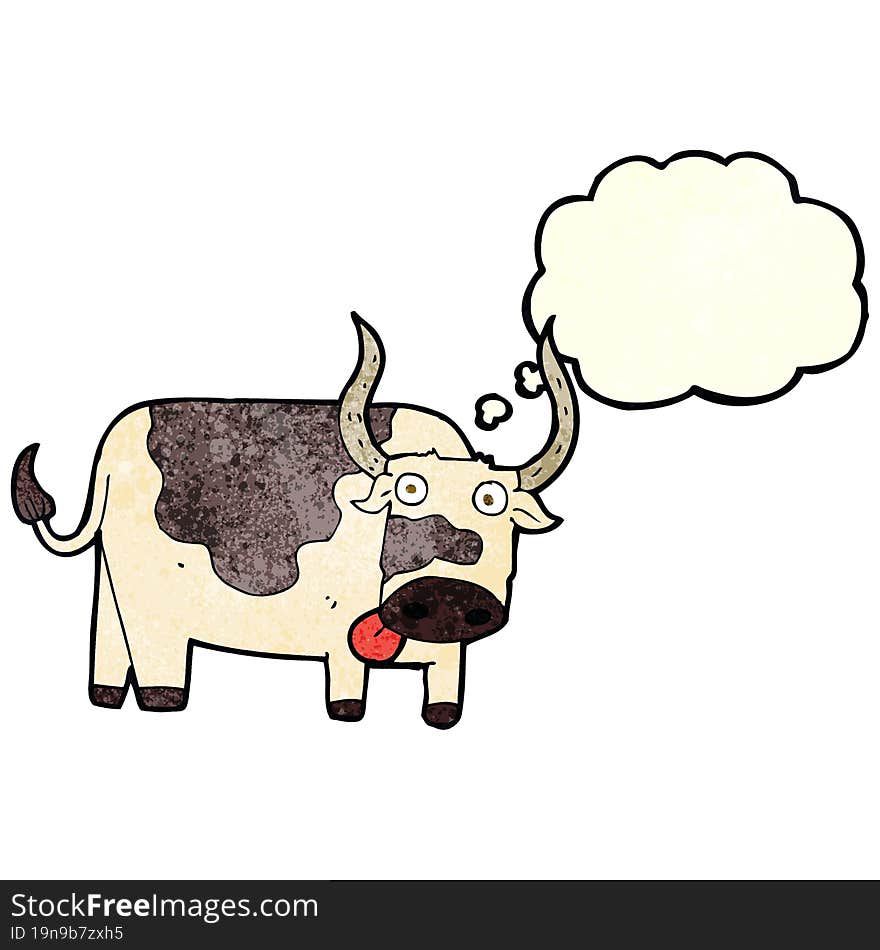 cartoon bull with thought bubble