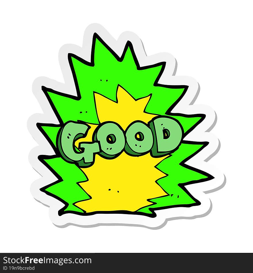 sticker of a cartoon explosion good symbol